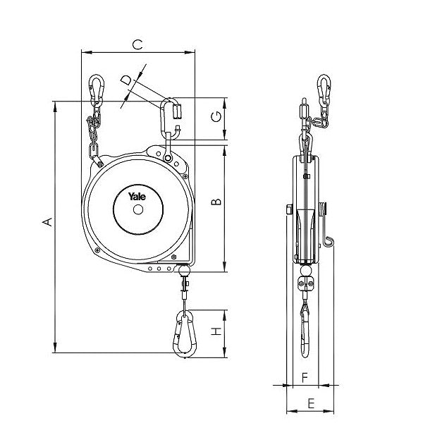 Yale YFS-A Federzug mit Arretierung